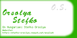 orsolya stefko business card